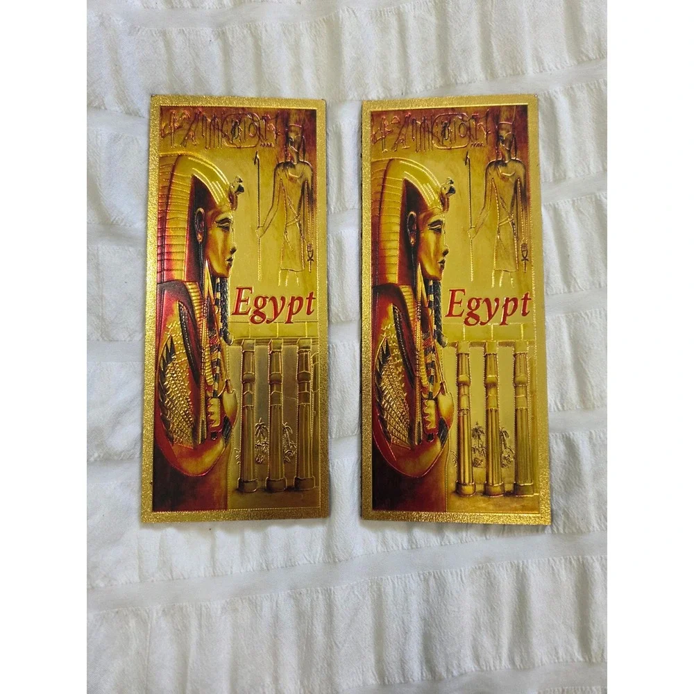 Gold Ancient Egypt King Tut Refrigerator Magnet 6 Inch Souvenir Hieroglyphics